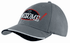 A grey cap with an indented peak and a logo featuring the word "AWESOME!" in bold lettering.