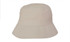 A brushed sports twill bucket hat in a neutral beige colour, featuring a logo on the side.