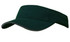 A green brushed heavy cotton visor with a curved brim and a logo on the side.