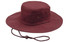A maroon brushed heavy cotton hat with a wide brim and adjustable cord. Features eyelets on the side.