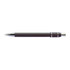 A metal pen in black with silver accents. The pen features a smooth barrel and a polished tip, and includes a logo.