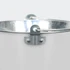 A metallic ice bucket with a handle, featuring a shiny, smooth surface and a rustic aesthetic.