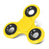 A yellow fidget spinner with black bearings.