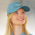 A denim cap featuring a light blue color and the text "Great Lakes Cider Shop" embroidered on the front.