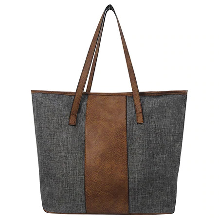 NGIL Quilted Overnight Tote Bag - Cotton, Zipper Top, Attached Cosmetic Pouch, 18"L X 7"W X 14.25"H - View #11