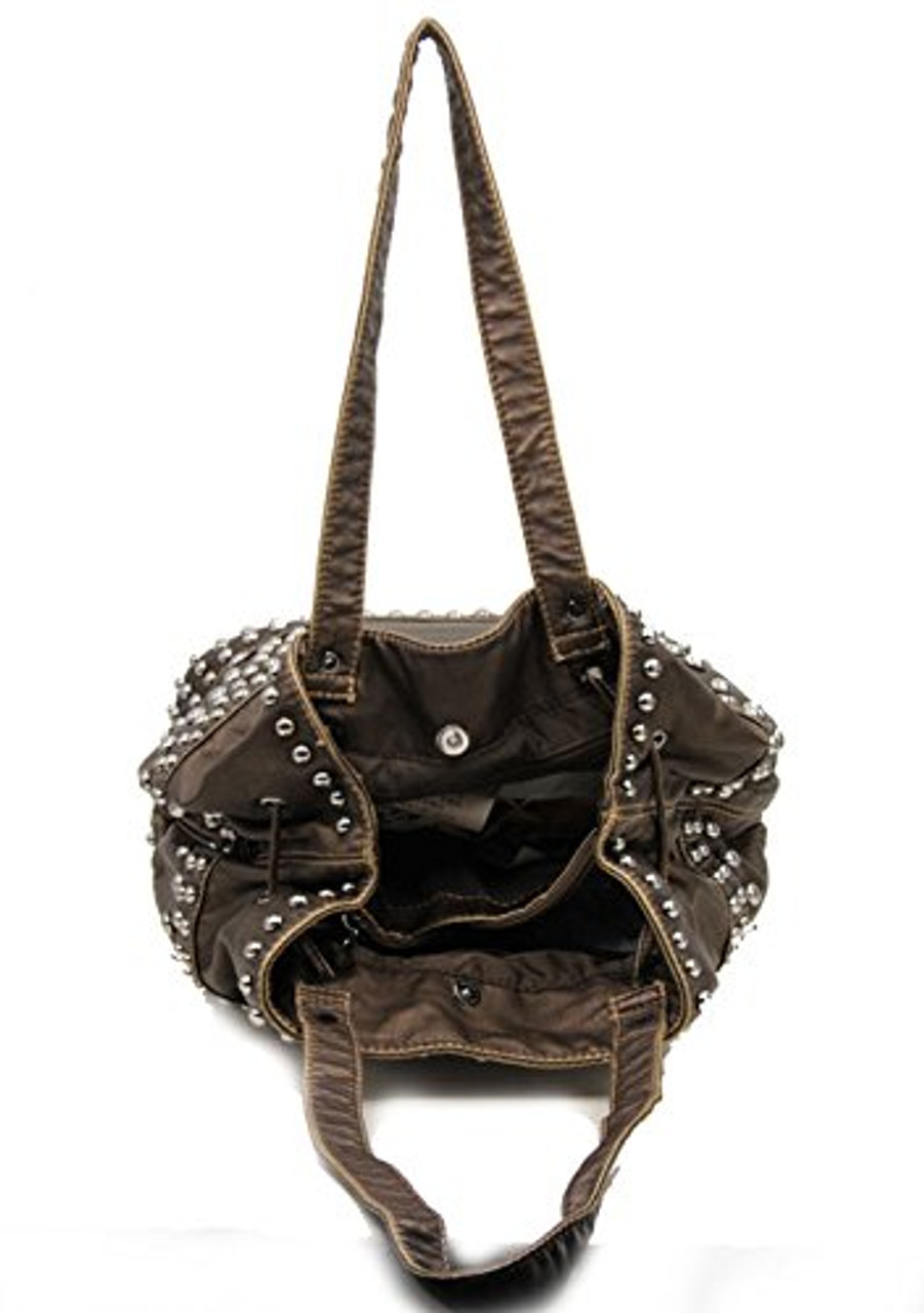 Cinch Tie Stone Washed Studded Purse