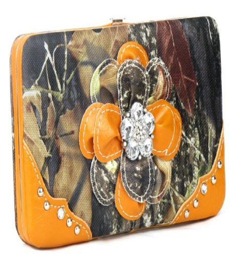 Camouflage Orange Flower Wallet