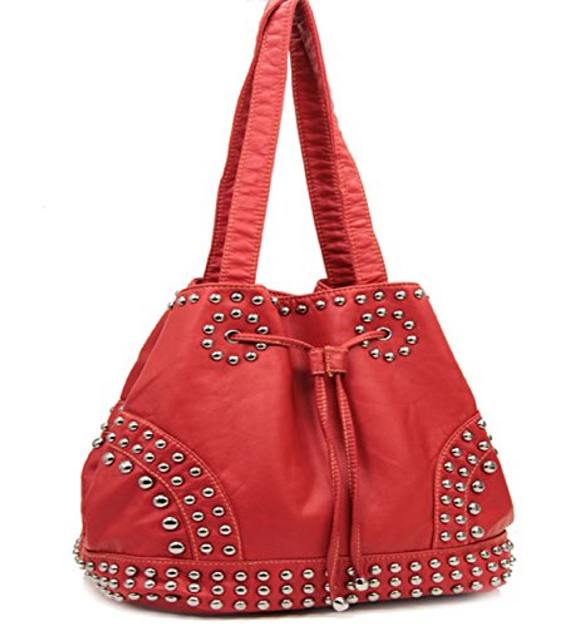 Cinch Tie Stone Washed Studded Purse