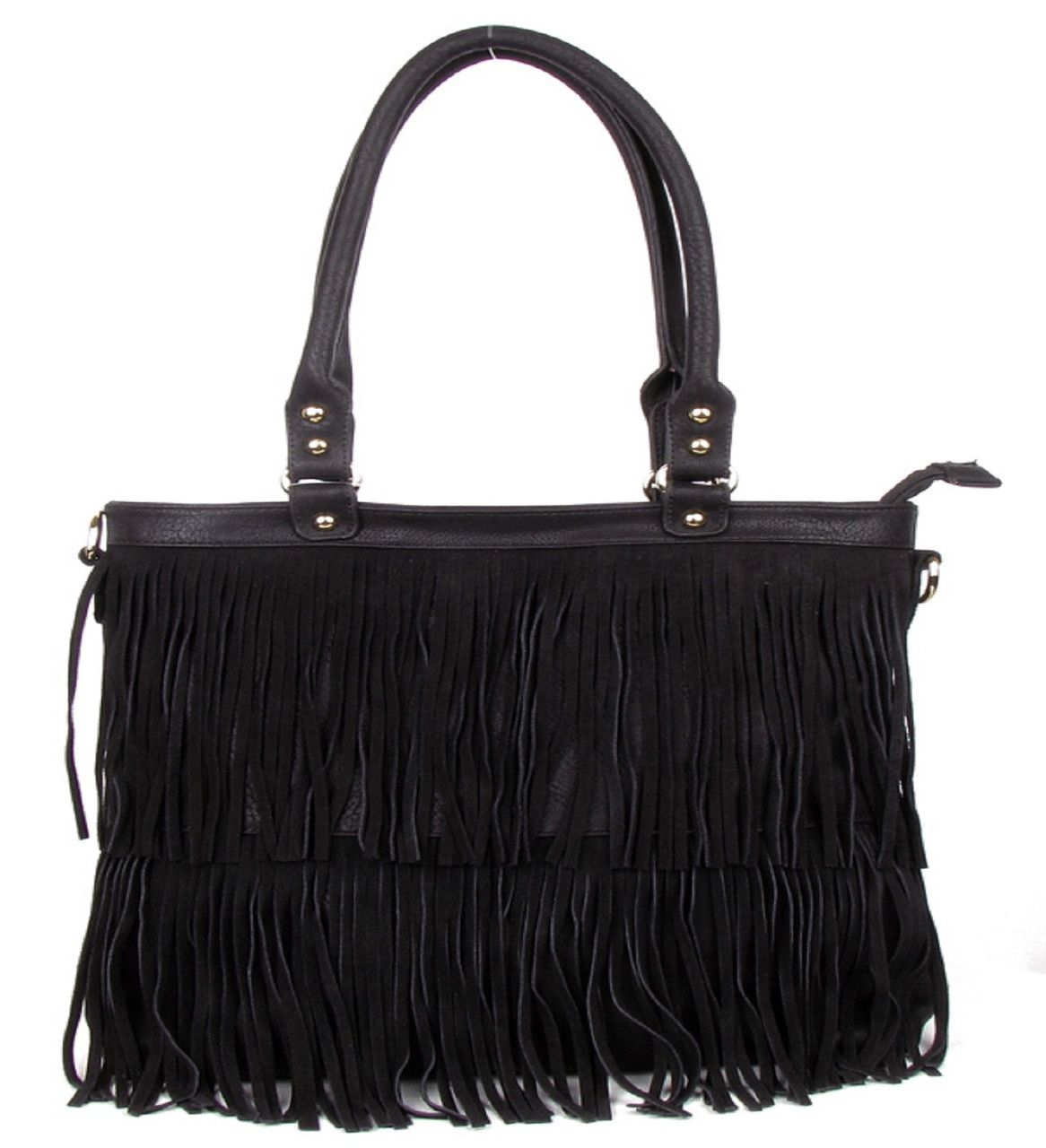 Cow NGIL Faux Leather Fringe Crossbody