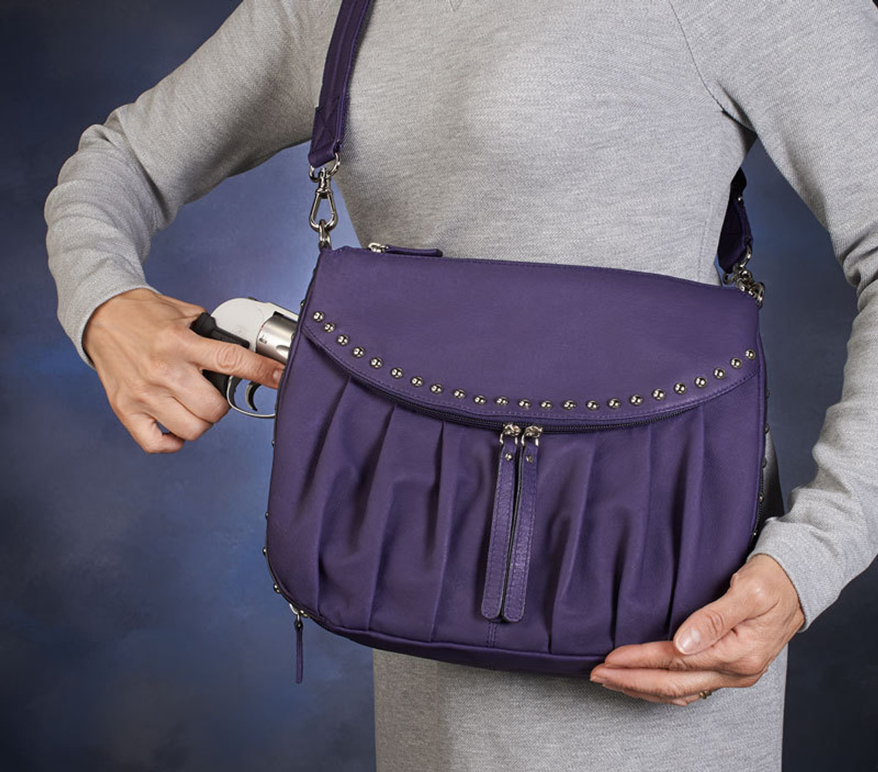 Gun cloth clutch bag Fauré Le Page Purple in Cloth - 18846270