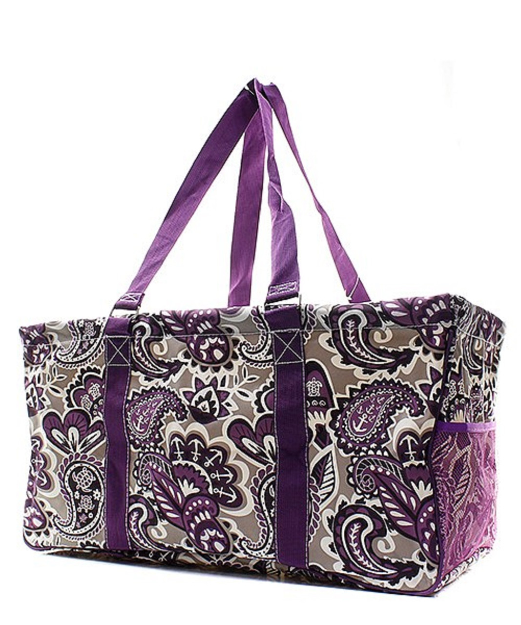 Thirty-One Deluxe Utility Tote - Grey Patchwork