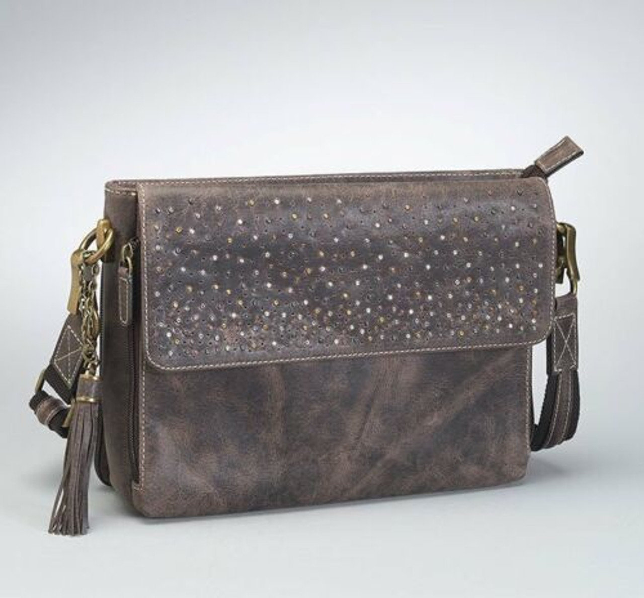 distressed leather purse