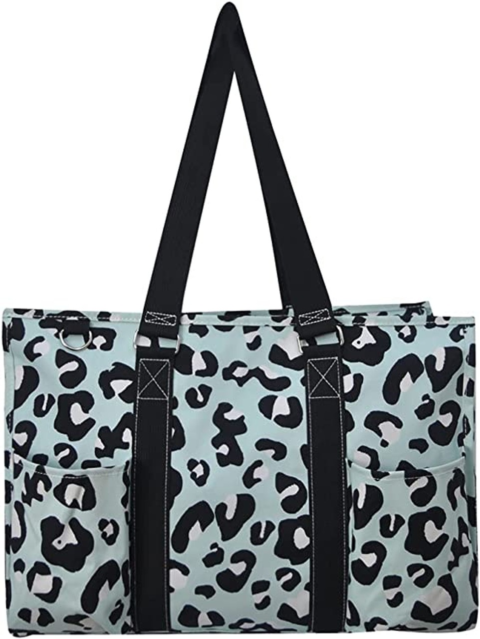 Blue Leopard Print Reusable Shopper Tote Bag