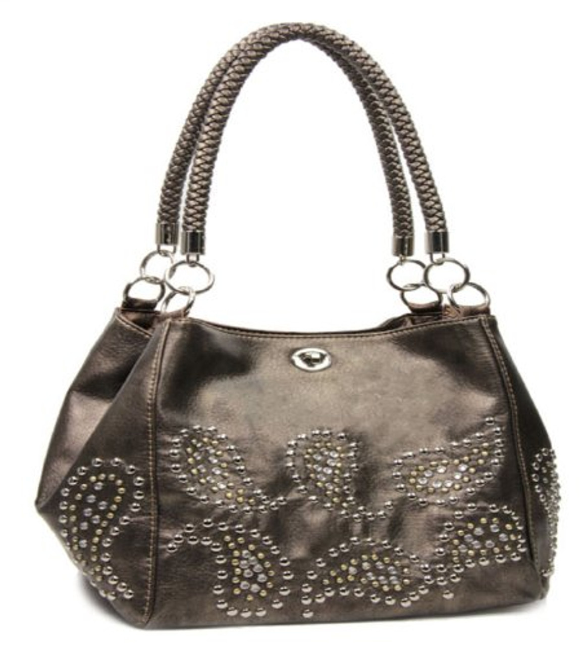 ULLA JOHNSON Indra mini studded leather and canvas tote | NET-A-PORTER