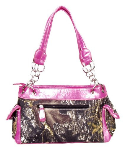 Western One Pistol Gun Pink Camouflage Rhinestone Purse