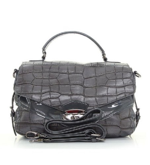 Grey Turnlock Fashion Purse