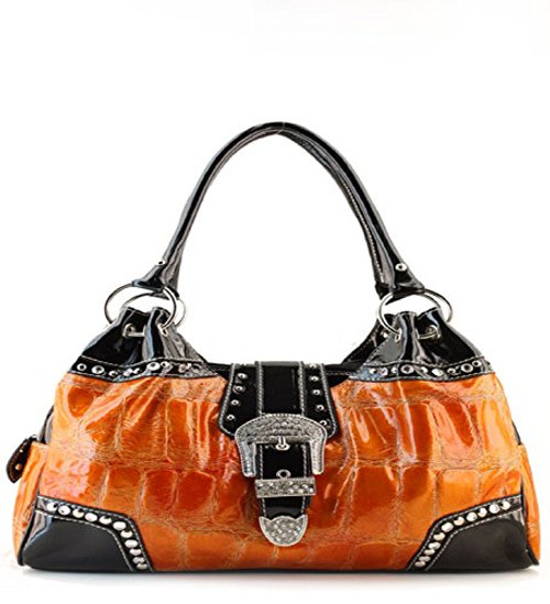 Texas West Rhinestone Embroidered Metal Skull Leather Women's Handbag With  Matching Wallets in 7 Colors. - Walmart.com