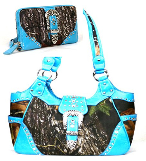 blue camo purse