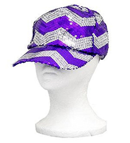 Purple Sequins Chevron Baseball Hat