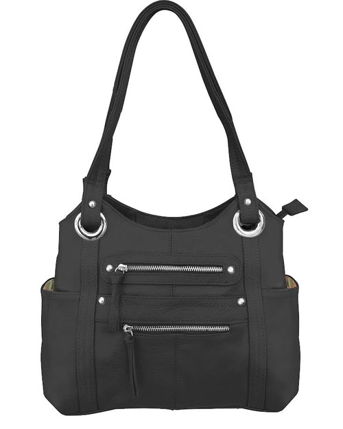 Concealment Gun Purse for Right or Left Hand Draw with Locking Zippers-Black