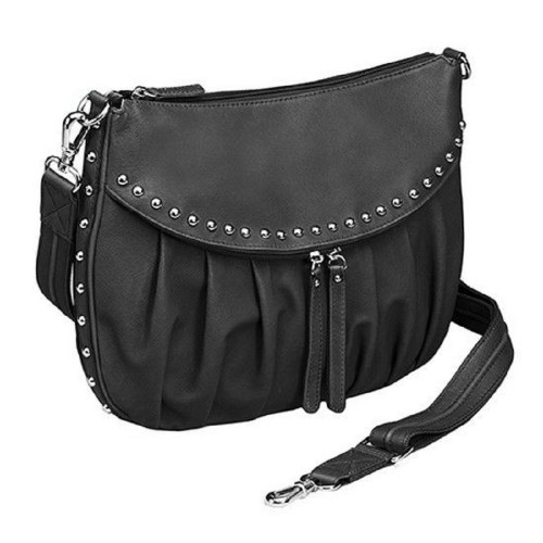 GTM-50 Studded Uptown Black Pleated Concealed Carry Purse