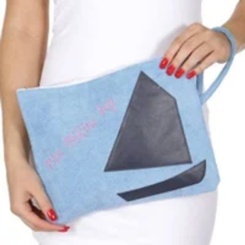 Knitting Factory Wet Bikini Bag Sailboat Beach Waterproof Swimsuit Bag-Blue