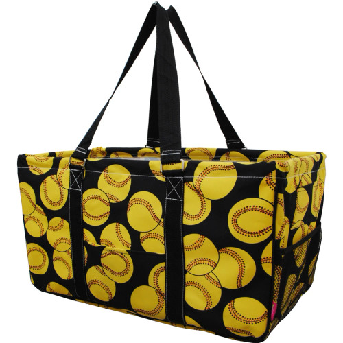 Rainbow CheetahPrint Large Canvas Utility Tote Bag-Navy