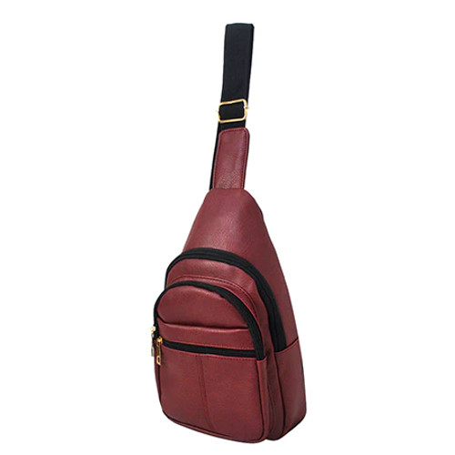 Red Faux Leather Fashion Sling Bag