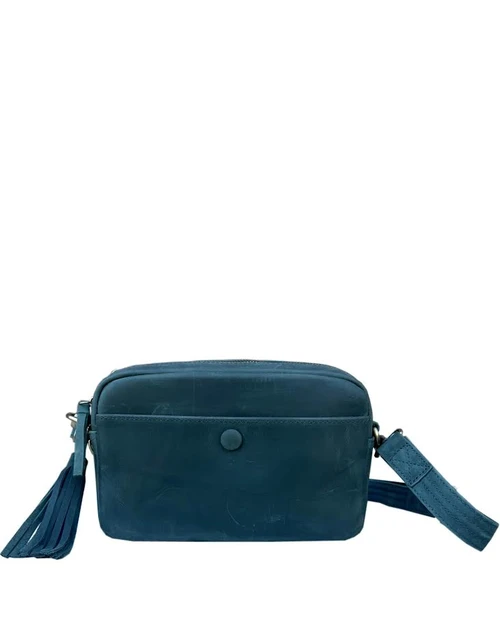 Roma Leathers Vintage Cowhide Leather Tote Green 9017