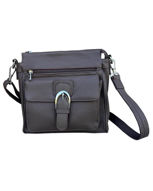 Leather Concealed Carry Cross Body Gun Purse Left or Right Hand W/ Holster Black 
