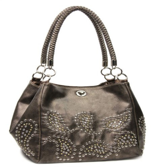 Bronze Studded Paisley Designer Purse