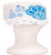 Kids White and Blue Paw Vintage Hat with Rhinestones