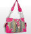 Pink Zig Zag Pattern Buckle Rhinestone Purse