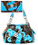 Western Blue Camouflage Flower Handbag W Matching Wallet