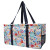 Spring Blossoms Print Large Canvas Utility Tote Bag-Blue