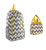 Grey and Yellow Chevron Backpack W Matching Lunch Bag 