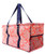 Damask Print Large Canvas Utility Tote Bag-Coral