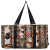 Tribal Cow Print Large Canvas Utility Tote Bag-Black