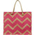 Pink Chevron Print Juco Beach/Shopping Tote Bag