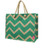 Mint Chevron Print Juco Beach/Shopping Tote Bag