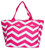 Pink Chevron Insulated Lunch Tote Bag 