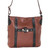 Roma Leathers 7097 Brown With Black Trim Crossbody Messenger