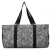 Blooming with Love Print Large Canvas Utility Tote Bag-Black