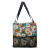 Wild Daisy Large Canvas Utility Tote Bag-Black