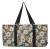 Wild Daisy Large Canvas Utility Tote Bag-Black