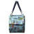 Train Print Large Canvas Utility Tote Bag-Black