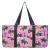 Tractor Field Print Large Canvas Utility Tote Bag-Black