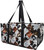 Cow Tile Print Large Canvas Utility Tote Bag-Black
