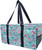 Mermaid Print Large Canvas Utility Tote Bag-Black