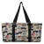 Americana Drive Print Large Canvas Utility Tote Bag-Black